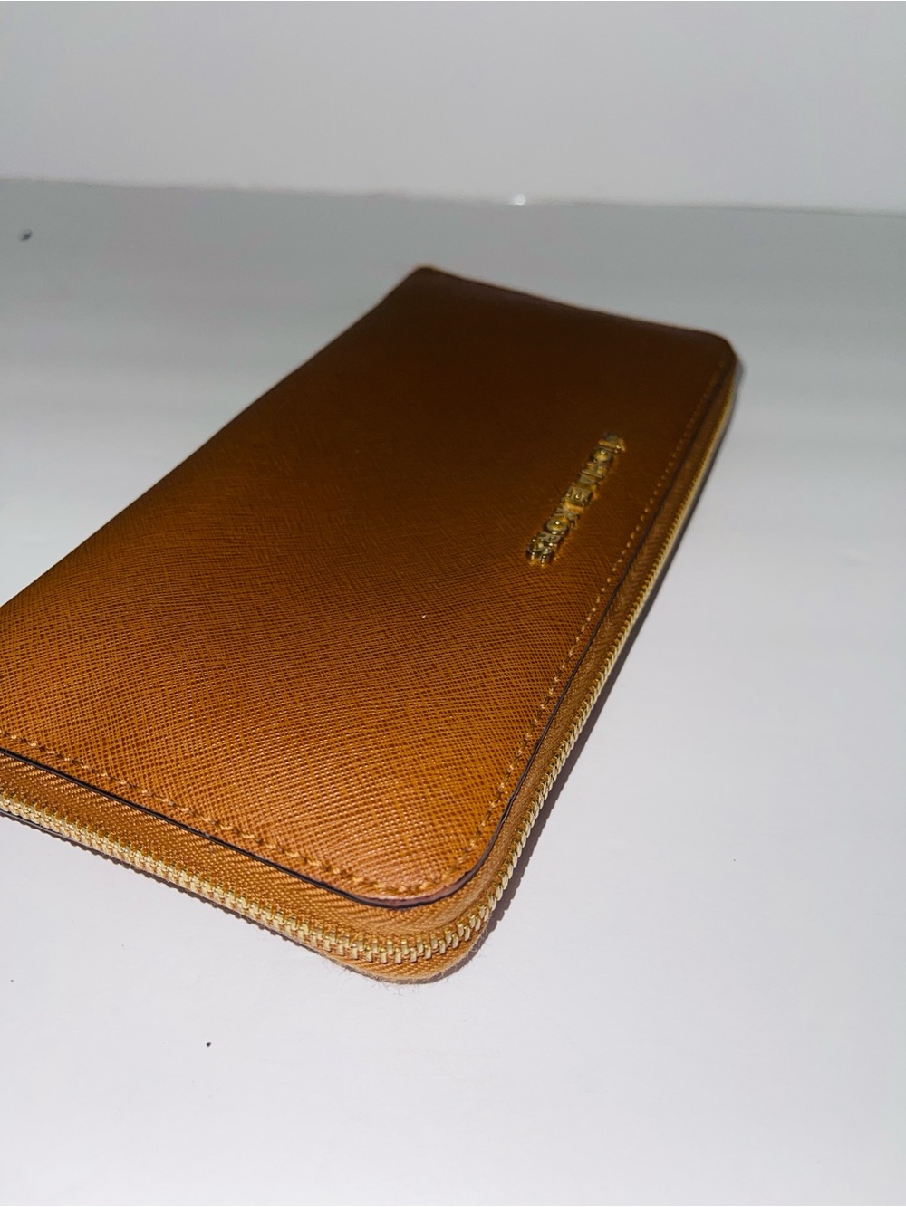 Michael Kors Jet Set Travel Saffiano Leather Continental Wallet Luggage Brown - Picture 9 of 10